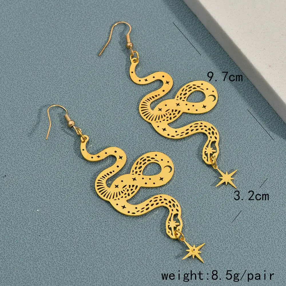 Snake Earrings Personalized Design Simple Hollow-Jewearrings