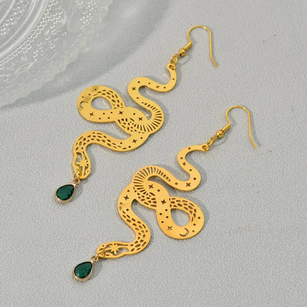 Snake Earrings Personalized Design Simple Hollow-Jewearrings