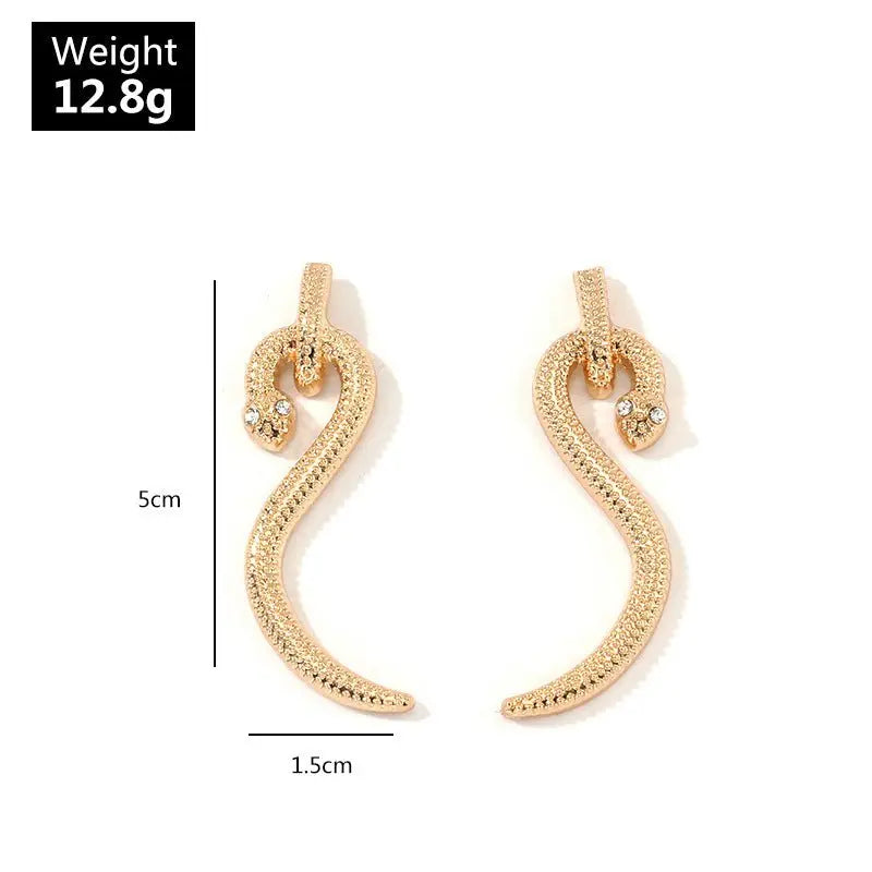 Snake Earrings Personalized Design Trendy Metal-Jewearrings