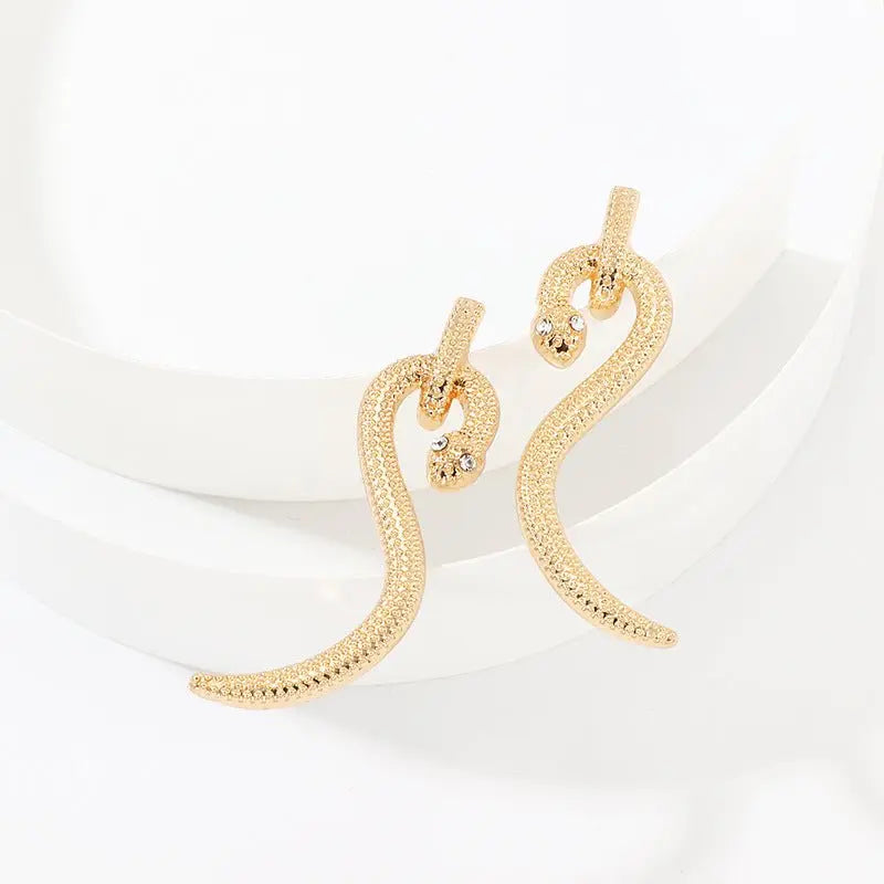 Snake Earrings Personalized Design Trendy Metal-Jewearrings