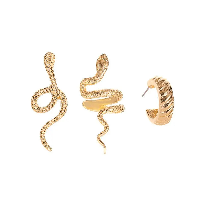 Snake Earrings: Retro Ear Cuff Cold Wind Full Diamond Earrings-Jewearrings