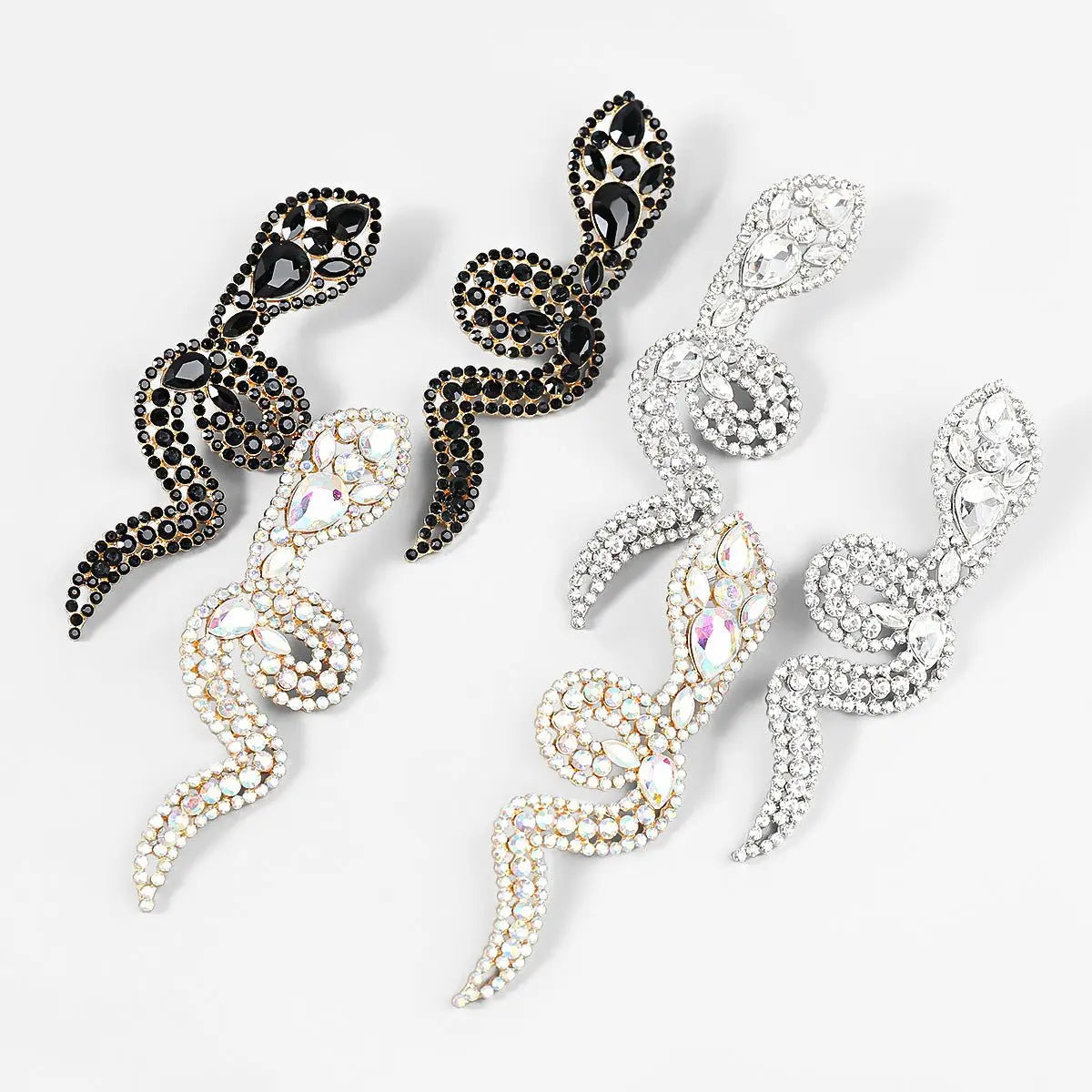 Snake Earrings: Rhinestone Full Diamond Alloy-Jewearrings