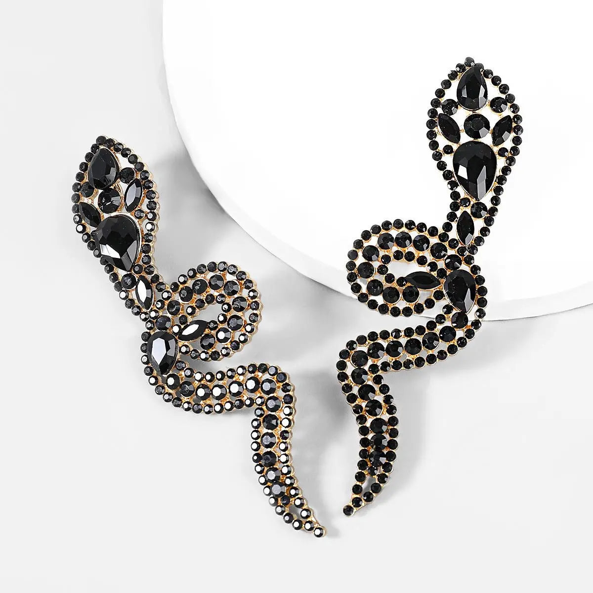 Snake Earrings: Rhinestone Full Diamond Alloy-Jewearrings