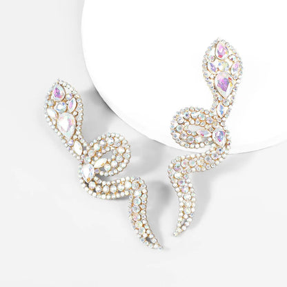 Snake Earrings: Rhinestone Full Diamond Alloy-Jewearrings