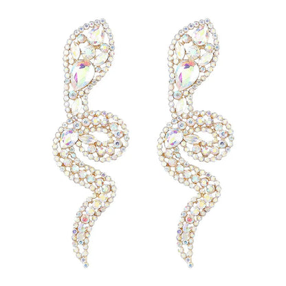 Snake Earrings: Rhinestone Full Diamond Alloy-Jewearrings