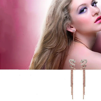 Snake Earrings Rose Gold Alloy-Jewearrings