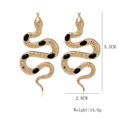 Snake Earrings Simple Diamond Eyes Earrings-Jewearrings