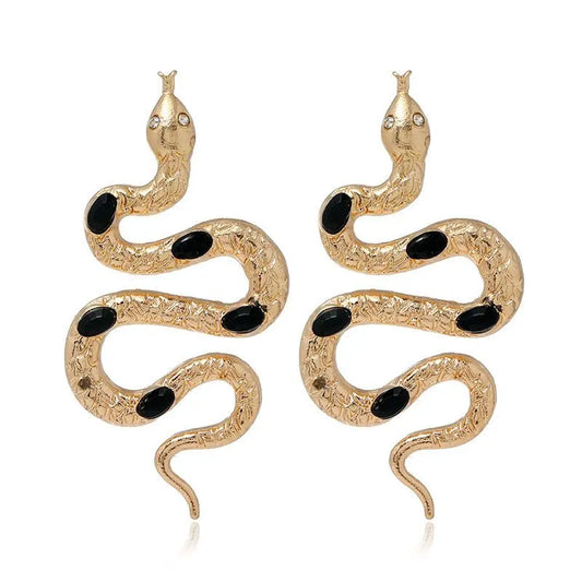 Snake Earrings Simple Diamond Eyes Earrings-Jewearrings