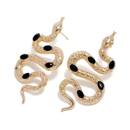 Snake Earrings Simple Diamond Eyes Earrings-Jewearrings