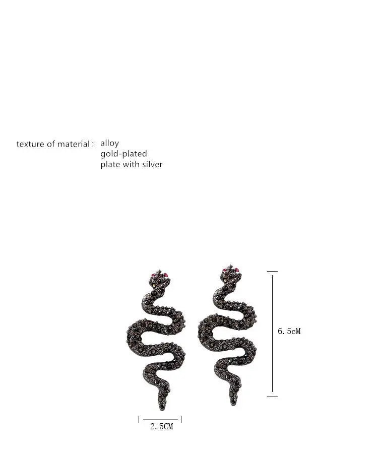 Snake Earrings: Sparkling Diamond Snake Earrings-Jewearrings