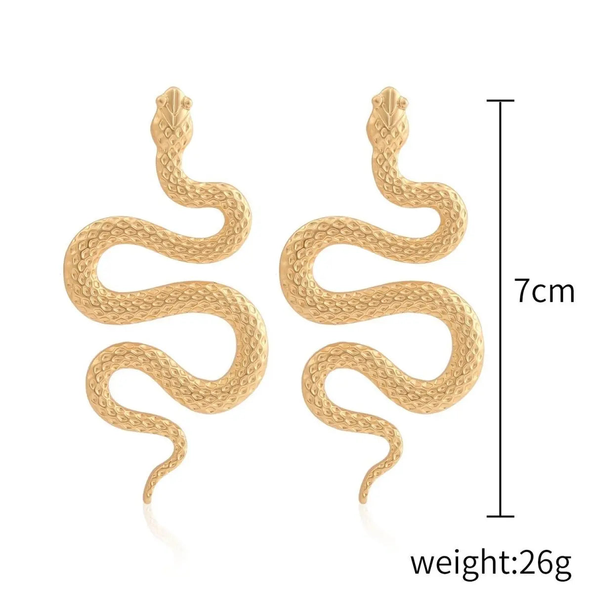 Snake Earrings: Three Dimensional Engraved Alloy-Jewearrings