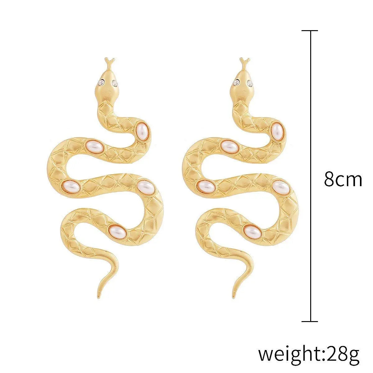 Snake Earrings: Three Dimensional Engraved Alloy-Jewearrings