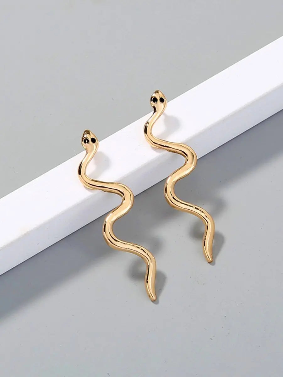 Snake Earrings Twisted Metal | Trendy Ins Style-Jewearrings