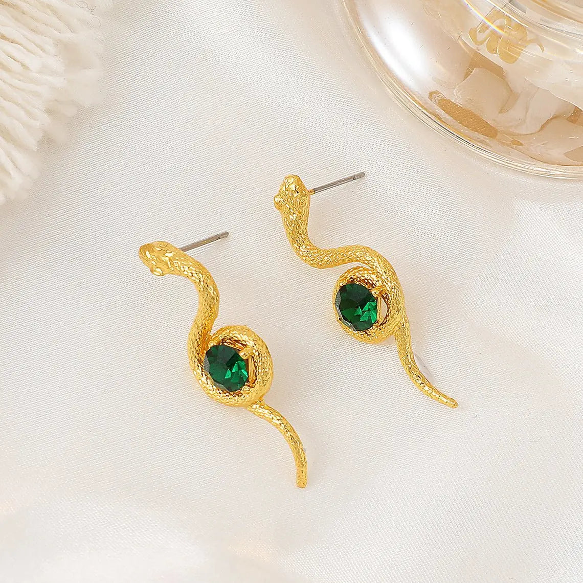 Snake Earrings Vintage Diamond-Jewearrings