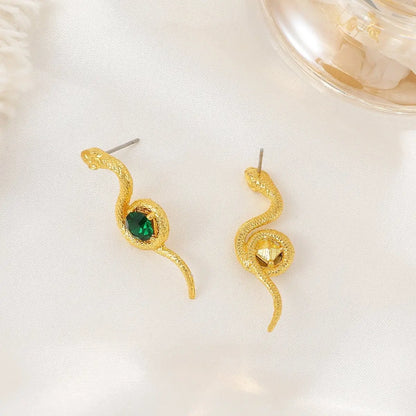 Snake Earrings Vintage Diamond-Jewearrings