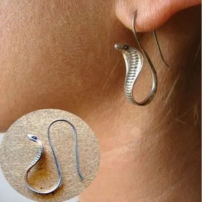 Snake Earrings Vintage Style - Silver & Gold-Jewearrings