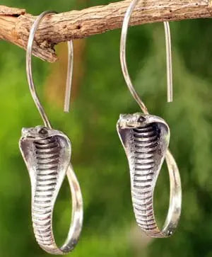 Snake Earrings Vintage Style - Silver & Gold-Jewearrings