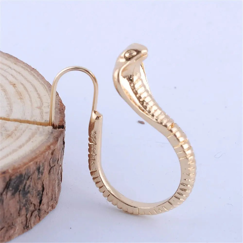 Snake Earrings Vintage Style - Silver & Gold-Jewearrings