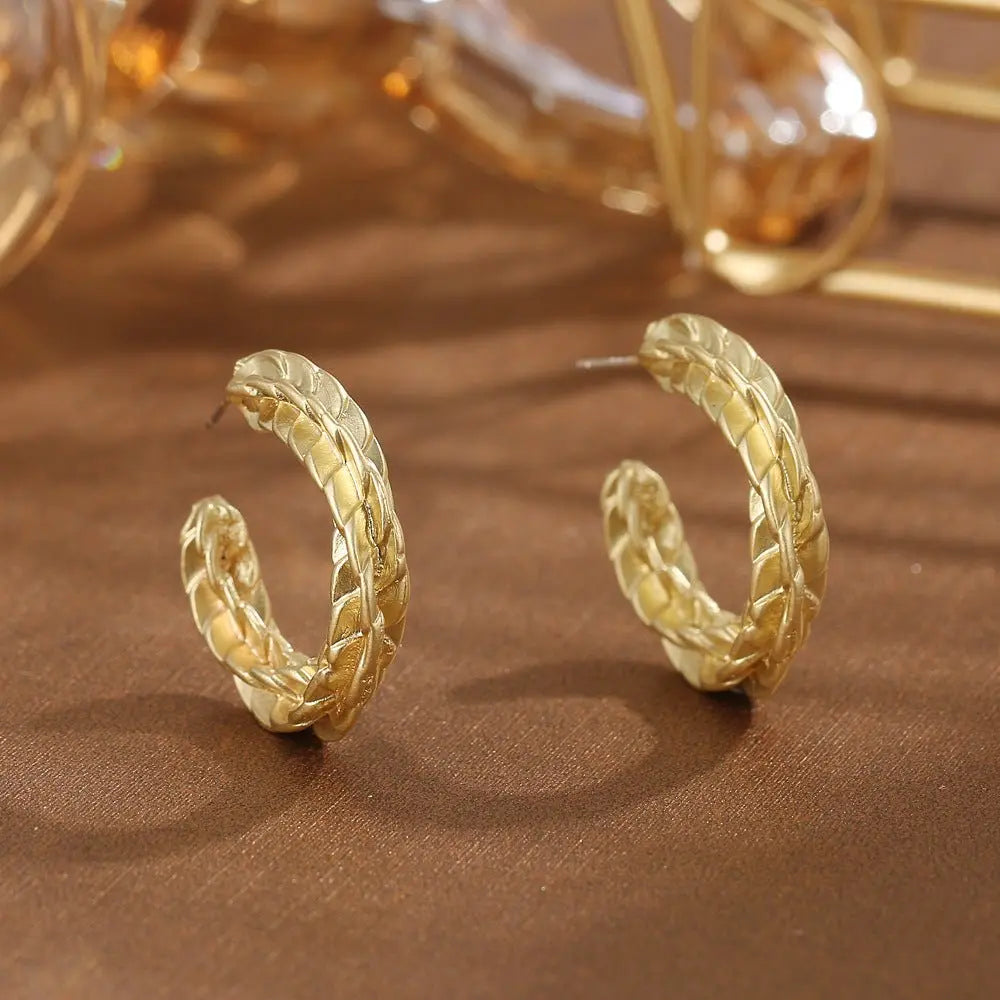 Snake Earrings Vintage Twisted Stud Style-Jewearrings