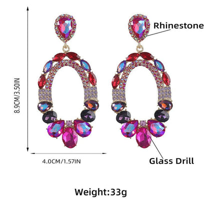 South Korea Dongdaemun Alloy Acrylic Diamond Glass Diamond Earrings-Jewearrings