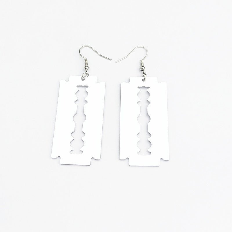 South Korea Dongdaemun Earrings Female Acrylic Mirror Creative Summer Fashion Magazine Personality Blade Ear Clip Earrings-Jewearrings