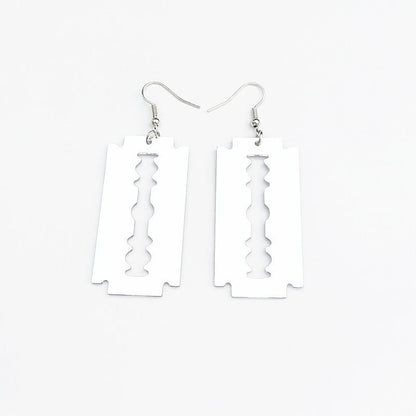 South Korea Dongdaemun Earrings Female Acrylic Mirror Creative Summer Fashion Magazine Personality Blade Ear Clip Earrings-Jewearrings