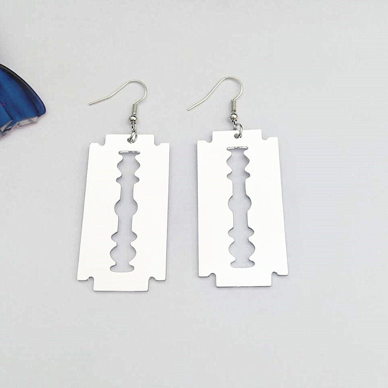 South Korea Dongdaemun Earrings Female Acrylic Mirror Creative Summer Fashion Magazine Personality Blade Ear Clip Earrings-Jewearrings