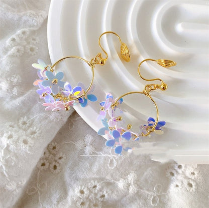 Spring And Fairy Tale Pastoral Handmade Symphony Blue Earrings-Jewearrings