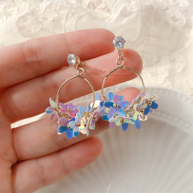 Spring And Fairy Tale Pastoral Handmade Symphony Blue Earrings-Jewearrings