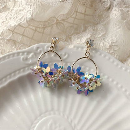 Spring And Fairy Tale Pastoral Handmade Symphony Blue Earrings-Jewearrings