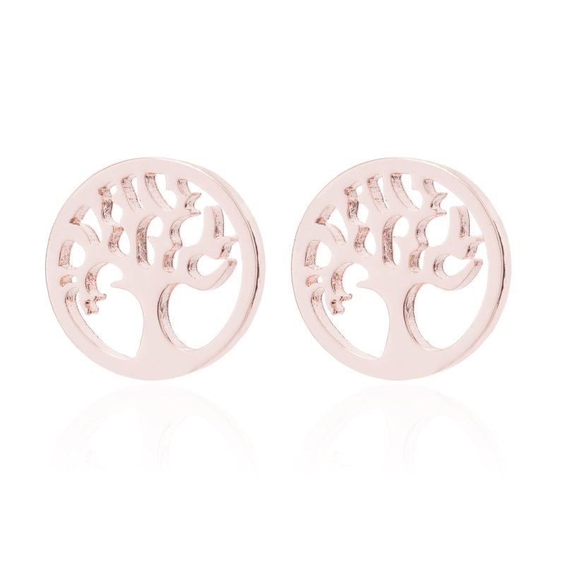 Stainless Steel Big Tree Round Ear Bone Studs Personalized Fashion Earrings-Jewearrings