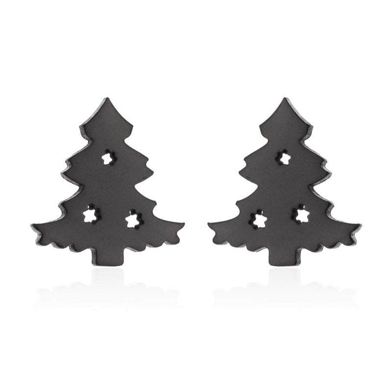 Stainless Steel Big Tree Round Ear Bone Studs Personalized Fashion Earrings-Jewearrings