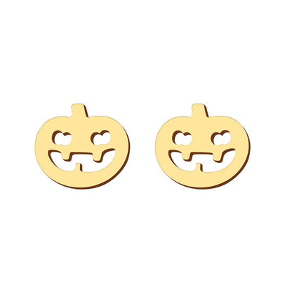 Stainless Steel Earrings Gothic Pumpkin Head Fashion-Jewearrings