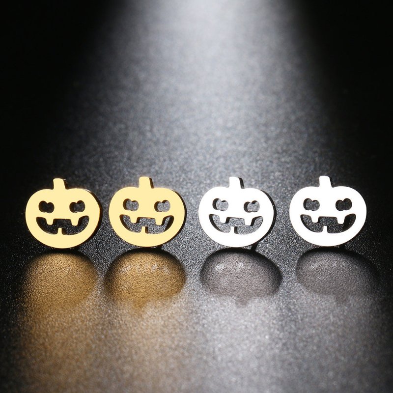 Stainless Steel Earrings Gothic Pumpkin Head Fashion-Jewearrings