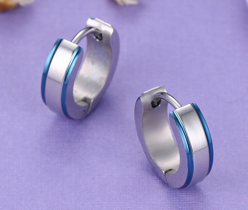 Stainless Steel Electric Blue Earrings-Jewearrings