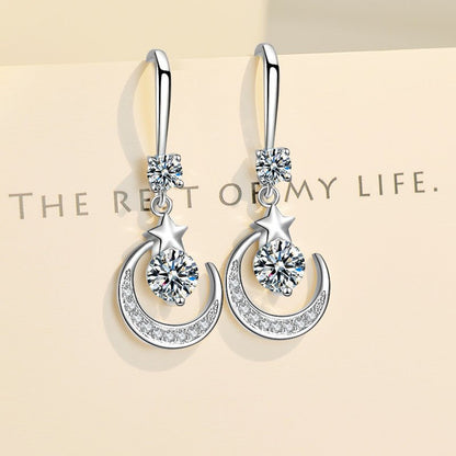 Star Myth Moon Earrings Drop Earrings Diamond Earrings-Jewearrings