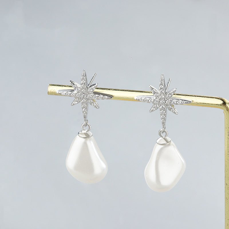 Sterling Silver Baroque Pearl Earrings For Women-Jewearrings