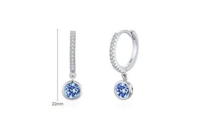 Sterling Silver Blue Artificial Diamond Earrings-Jewearrings