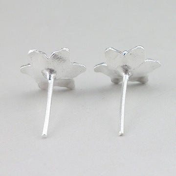 Sterling Silver Cloisonne Flower Stud Earrings-Jewearrings