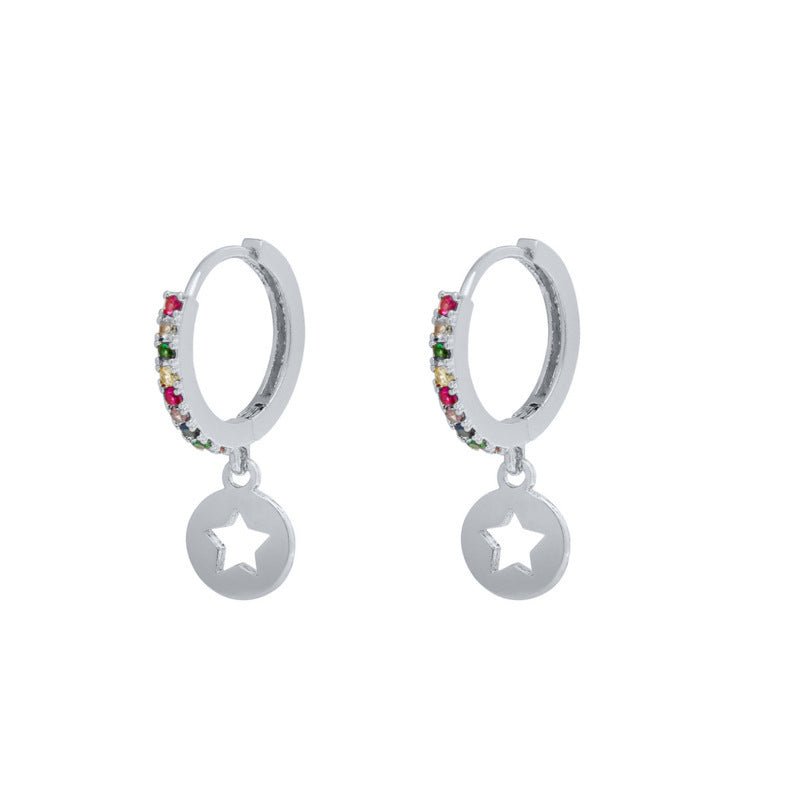 Sterling Silver Color Ball Diamond Creative INS Style Earrings-Jewearrings