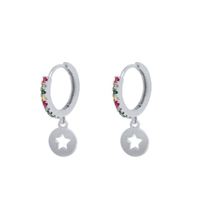 Sterling Silver Color Ball Diamond Creative INS Style Earrings-Jewearrings