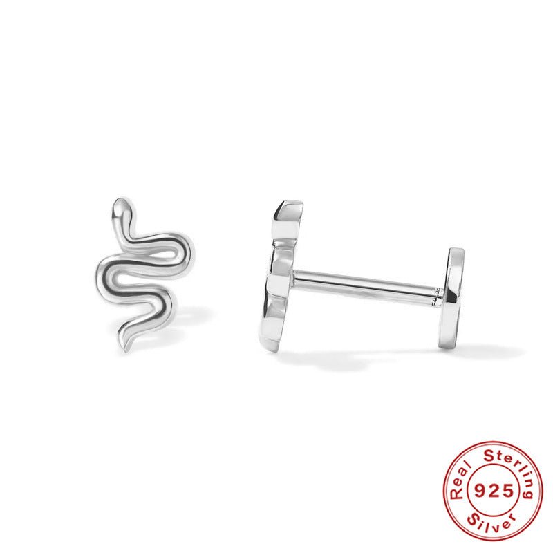 Sterling Silver Diamond Flat Head Thread Stud Earrings-Jewearrings