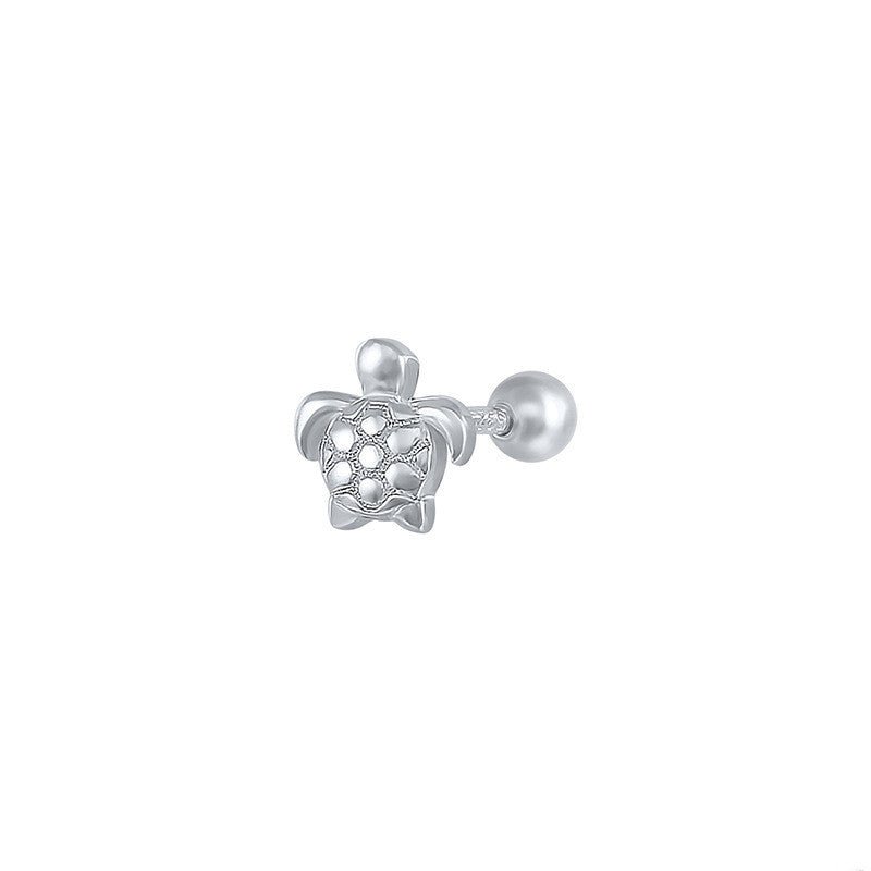 Sterling Silver Diamond Marquise Pierced Thread Stud Earrings-Jewearrings