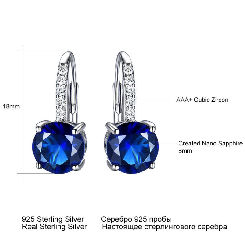 Sterling Silver Drop Topaz Gemstone And Diamond Earrings-Jewearrings