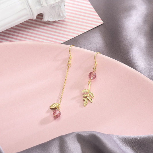 Sterling Silver Earrings Long Tassel Heart-shaped Student Cute Earrings Female Ear Jewelry-Jewearrings