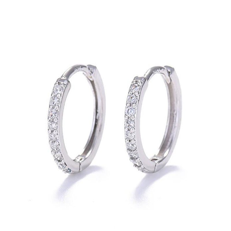 Sterling silver earrings with diamond zircon-Jewearrings