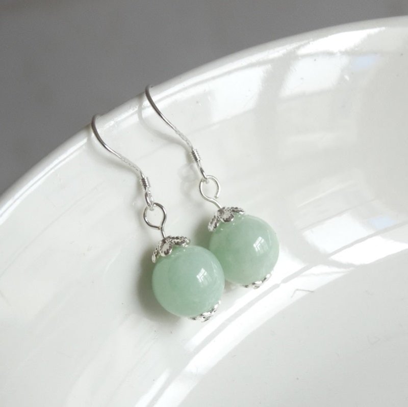 Sterling Silver Jade Earrings Pendant Long Tassel Earrings Earrings-Jewearrings