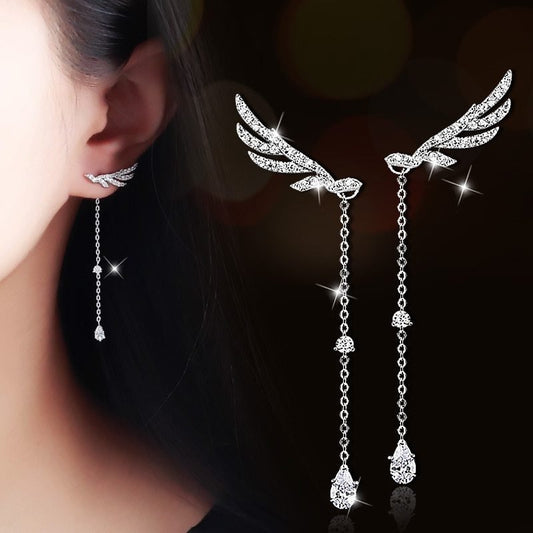 Sterling Silver Long Tassel Earrings-Jewearrings