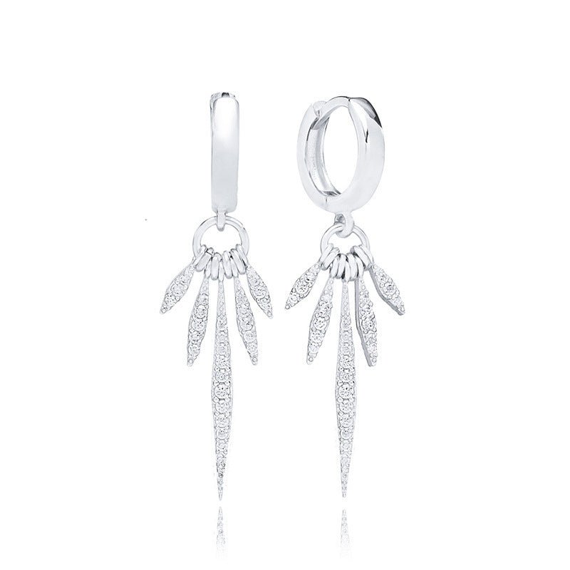 Sterling Silver Needle Light Luxury High-grade Sense Full Diamond Earrings-Jewearrings