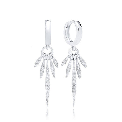 Sterling Silver Needle Light Luxury High-grade Sense Full Diamond Earrings-Jewearrings